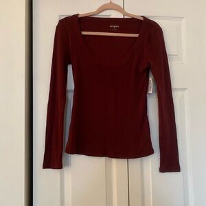 Old Navy Women's Deep Red Long Sleeve Tee